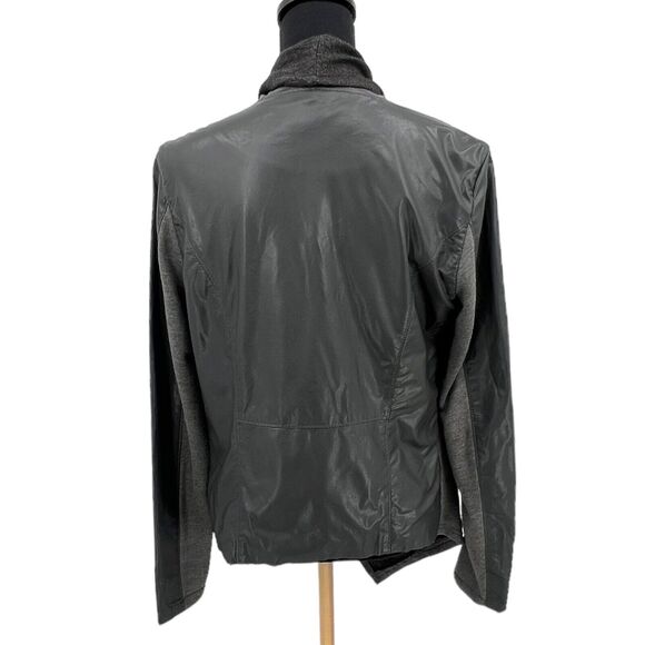 Women's Blank NYC Asymmetrical Biker Faux Leather Moto Jacket Zip Up Size Large - Picture 4 of 6